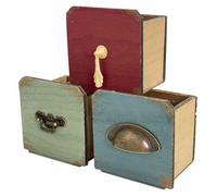 Caisses en bois d'épicéa vieilli, couleur 12x13x10, bois : épicéa (lot de 3)