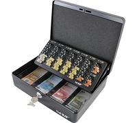 Caissette à monnaie HMF avec plateau de comptage de pièces Euro 30x24x9cm noir
