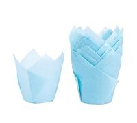 Caissette Muffins Papier Gobelets en papier for Cupcakes tulipes, 100 pièces, doublure de résistante à l'huile, boîte muffins cuisson, outils décoration gâteaux, étuis(Color22)