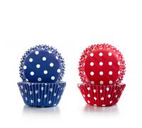 Caissettes à cupcakes bleues et rouges 100 pièces Ibili