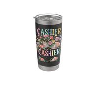 Caissier Floral Aquarelle Professionnelle Gobelet isotherme en acier inoxydable double paroi