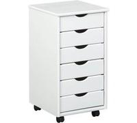 SYDNEY - Caisson 6 Tiroirs Bois Massif Vernis Blanc