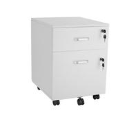 Caisson à roulettes avec 2 tiroirs pour documents format A5 blanc
