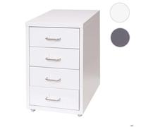 Mendler Caisson à roulettes Boston T851 48x28x41cm 4 tiroirs Blanc