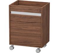 Caisson à roulettes Duravit Ketho, 500x670x360 mm, 1 porte, charnières à gauche, KT2530L2121, Couleur: Décor noyer foncé