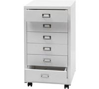 Mendler Caisson à roulettes HWC-L49 métal 75x40x41 cm 6 tiroirs blanc