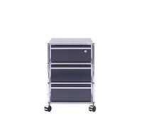 Caisson à roulettes USM gris anthracite 3 tiroirs avec serrure 42x61x53 cm
