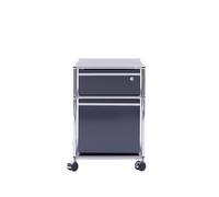 Caisson à roulettes USM gris anthracite rangement pour dossiers suspendus avec serrure 42x61x53 cm