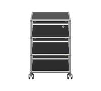 Caisson à roulettes USM Haller 3 tiroirs noir graphite avec serrure 42x61x53 cm