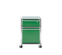 Caisson à roulettes USM vert rangement pour dossiers suspendus avec serrure 42x61x53 cm