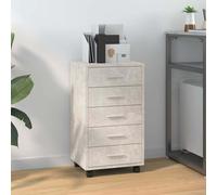 Caisson à Tiroir de Bureau avec Roulettes et 5 Tiroirs Armoire Blanc vidaXL