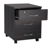Caisson bois Cubo 3 tiroirs noir