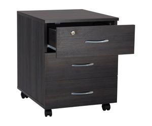 Caisson bois Cubo 3 tiroirs noir