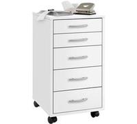 Caisson de Bureau 5 Tiroirs "Dydre" 63cm Blanc Blanc G