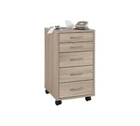 Caisson de Bureau 5 Tiroirs "Dydre" 63cm Naturel