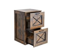 VEVOR Caisson de Bureau à 2 Tiroirs Avec Tringle de Suspension Réglable à 2 Niveaux Marron