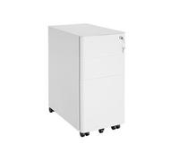 Caisson de bureau à roulettes 2 tiroirs et 1 dossiers suspendus blanc