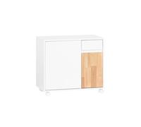 Caisson de Bureau à Roulettes avec Tiroirs, Organisateur de Rangement Blanc