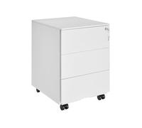tectake® Caisson Bureau Meuble de Rangement Armoire de Bureau métallique Industriel 39x45x55 cm Verrouillable Meuble tiroir Rangement Bureau avec 3 Tiroirs pour Rangement Papier administratif