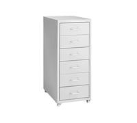 Caisson de bureau à roulettes en métal en acier gris clair