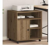 Caisson de bureau - desserte de bureau Vidaxl - 862283 - Support d'imprimante avec roulettes Chêne Artisanal 60x50x67 cm