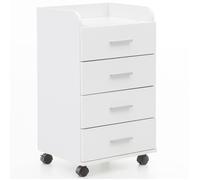 Caisson de Bureau FINEBUY - Blanc - 4 tiroirs - Design simple et pratique