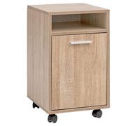 FineBuy Caisson à roulettes 33x38x60 cm Bois avec Porte et Étagère