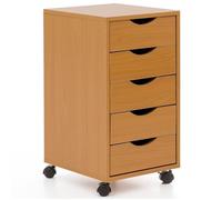 FineBuy Caisson à roulettes 33x64x38 cm Bois Marron avec 5 Tiroirs