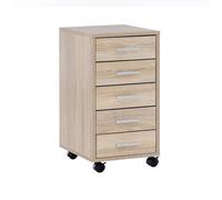 Caisson de Bureau - FINEBUY - Sonoma - 33 x 63 x 38 cm - Bois - 5 tiroirs