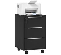 Caisson de bureau - HOMCOM - mobile - 3 tiroirs et serrure - panneau de particules et MDF - 40 x 40 x 63,5 cm - noir