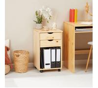 IDIMEX Caisson de Bureau Kano, Meuble de Rangement sur roulettes avec 2 tiroirs et 1 Niche, en pin Massif Naturel