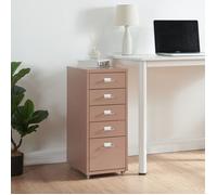 Caisson de bureau Kökar à roulettes avec 5 tiroirs 69 x 28 x 41 cm marron clair