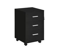 Vinsetto Caisson de bureau Rangement sur roulettes 3 tiroirs verrouillables 40×41,5×61,5 cm Noir