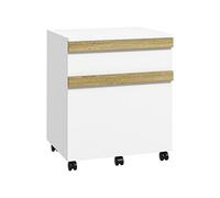 Vinsetto Caisson de bureau à roulettes 2 tiroirs 48x40x59,5 cm Blanc