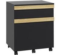 Caisson de bureau - Vinsetto - à roulettes - 2 tiroirs coulissants trieur à dossiers - Panneau de particules - 48x40x59.5cm - noir