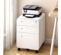 Caisson de Bureau Rangement Mobile 3 Tiroirs Armoire de Bureau avec Serrure | Tiroirs Spacieux Compartimentés for Organiser Dossiers Documents Domicile, Espace D'étude Petite Entreprise