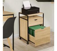 Caisson De Bureau Support Imprimante Detroit 2 Tiroirs Design Industriel