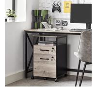 Caisson de Bureau - VASAGLE - OFC077B02 - 2 tiroirs verrouillables - Compartiment ouvert - Gris