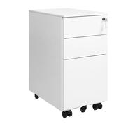 Caisson de Bureau - VASAGLE - Placard de Rangement Mobile - 2 tiroirs - Blanc