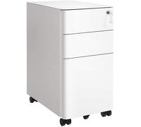Caisson de Bureau - VASAGLE - Placard de Rangement Mobile - Blanc - 30 x 46 x 59,2 cm