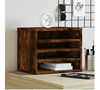 vidaXL Organisateur de bureau chêne fumé 36x26x29,5 cm