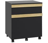 Vinsetto Caisson de Bureau à roulettes Meuble de Rangement Mobile avec 2 tiroirs coulissants trieur à dossiers 48 x 40 x 59,5 cm Noir
