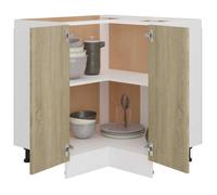 Caisson de cuisine Brun - LEMON® Armoire d'angle basse - Vitrine de cuisine - ""Lyon"" - avec rangement - Chêne sonoma - 75,5x75,5x81,