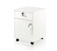 Caisson de Rangement Bureau à 2 Tiroirs, Petit Meuble de Rangement Mobile à roulettes, Rangement Document avec 2 Verrouillable pour Dossiers Suspendus Document A4 Poste de Travail Classeur flexible av