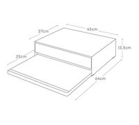 YAMAZAKI Tower Plateau Coulissant avec tiroir, en Acier - Cuisine, Plan de Travail, comptoir, tiroir intégré - 39.3-64 x 45 x 13,5 cm, Design Japonais, Blanc
