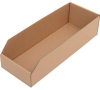 Caisson d'étagère L400xl150xH100mm brun carton simple cannelure 50 pcs