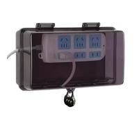 Caisson électrique imperméable 6 prises étanche pour extérieur | Boîtier anti-climatique avec serrure couvercle rallonge extérieure, stockage prise pour protection