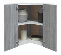Caisson haut cuisine Gris - LEMON® Armoire d'angle suspendue ""Lyon"" - avec rangement - Gris Sonoma - 57x57x60cm - Bois d'ingénierie