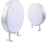 Caisson lumineux LED enseigne publicitaire - Rond double face 60 cm - Acrylique - Design moderne - Pour magasin & restaurant - Blanc