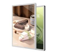 Caisson lumineux LED fin (16 mm), cadre publicitaire intérieur (montage mural), utilisation horizontale et verticale, ventouse magnétique/écran de changement, pour restaurant,Black-60×80cm